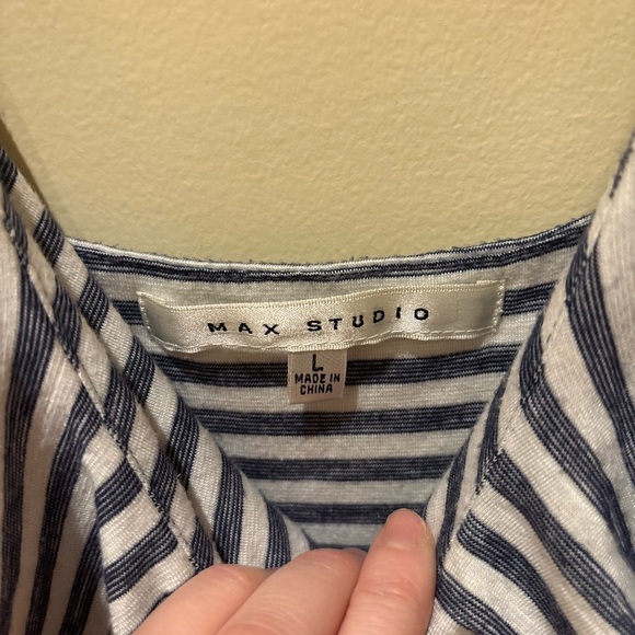 Max Studio Navy and White Striped Dress - Picture 4 of 4